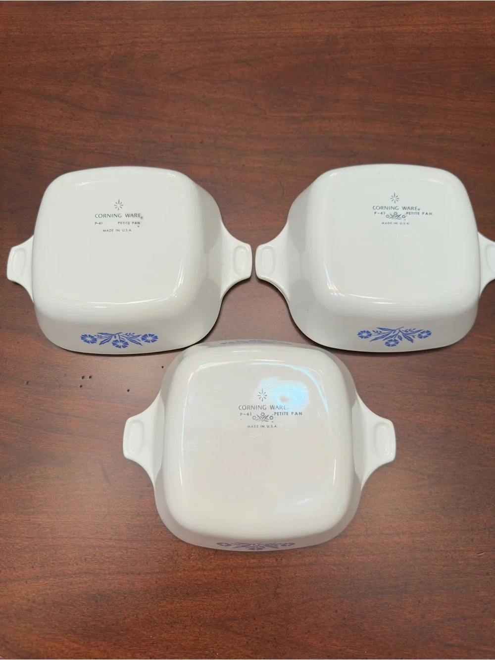Set of 3 Corningware Blue Cornflower P-41 Petite Pans